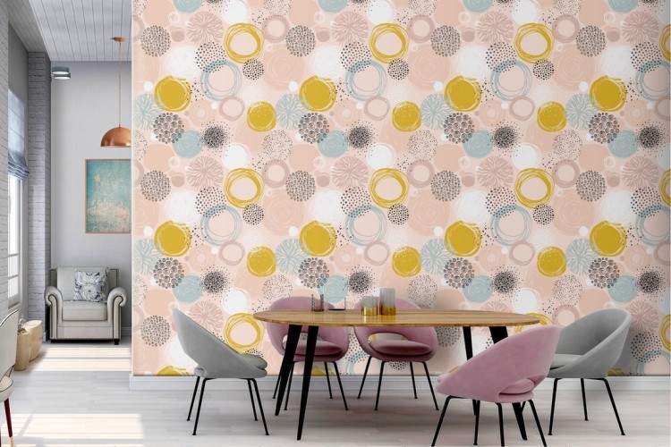 Polka dot abstract wallpaper decoration.