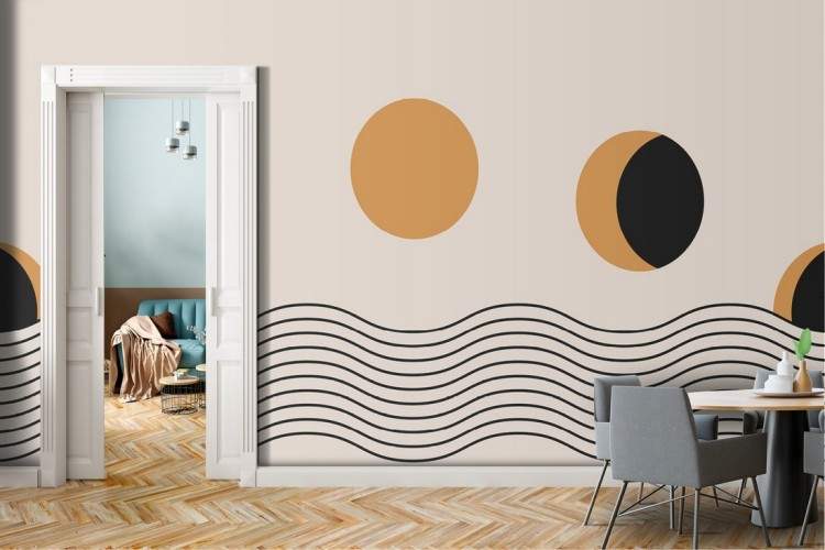 Wallpaper illustration stylized moon phases