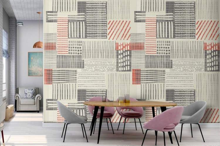 70's striped wallpaper decoration.