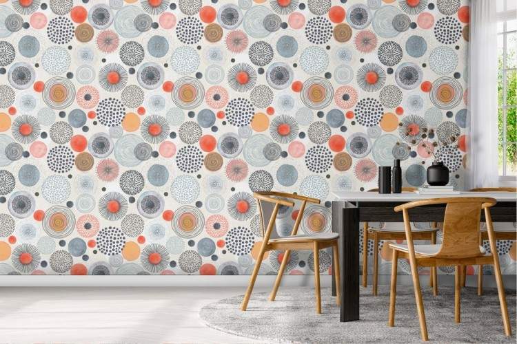 Abstract polka dot wallpaper decoration.