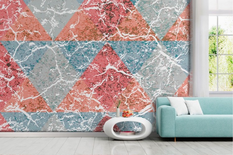 Marble surface wallpaper with triangles.