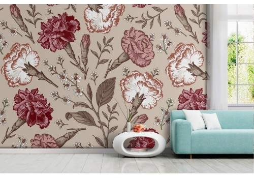 Carta Da Parati Fiori Natura Peonie Rosa 254x184 cm - Include Colla -  Moderna Soggiorno Camera Da Letto Fotomurali In Tessuto Non Tessuto TNT